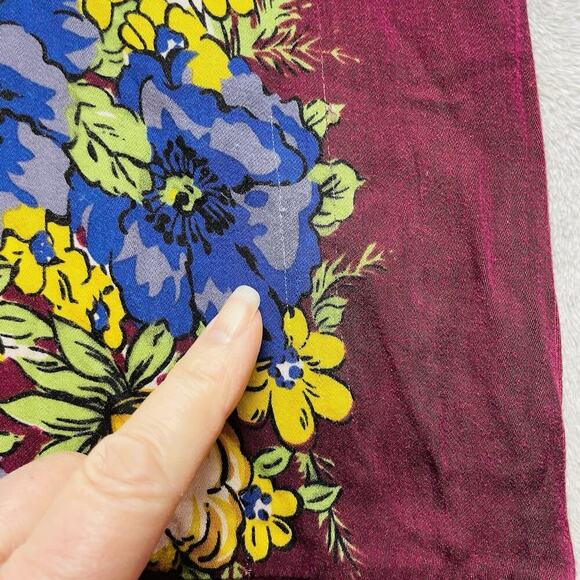 Tiny Anthropologie Ashlee Top Womens M Burgundy Floral V-Neck 3/4 Sleeve Boho - Picture 7 of 8